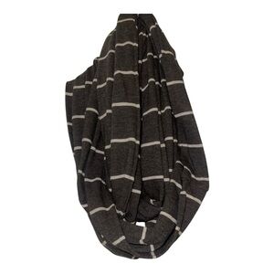 Vince Brown and White Striped Infinity Scarf